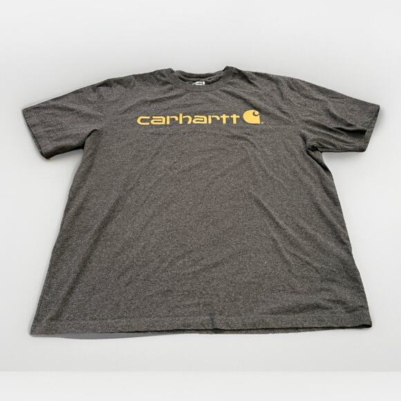 Carhartt Mens Dark Gray Loose Fit Cotton Short Sleeve T-Shirt Size XL K195 CRH - Picture 1 of 8
